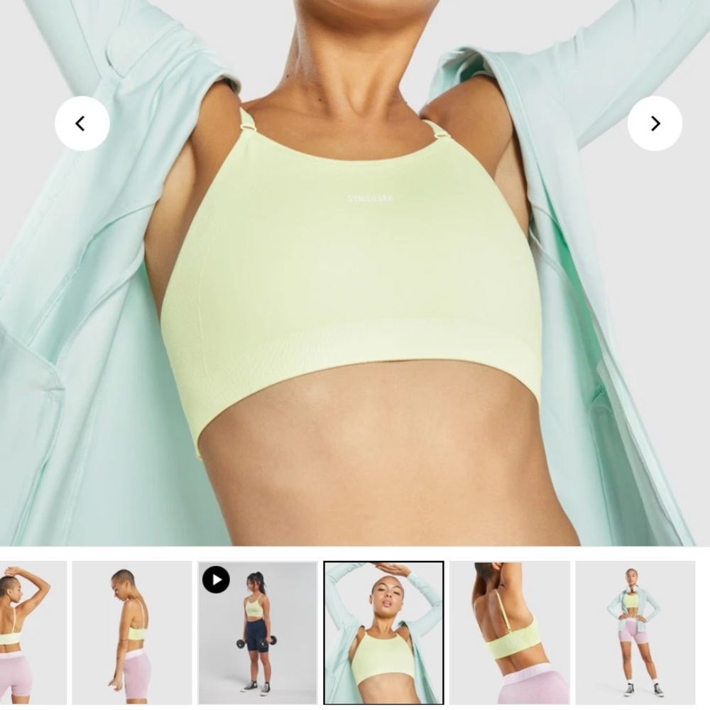 Lim green gymshark sports bra